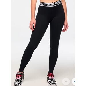 Zumba Haus Elastic Waistband High Rise Ankle Leggings Black size small nwt